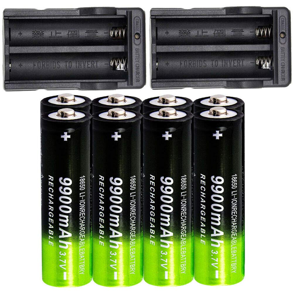 Batteries 8x Headlamp Flashlight 18650 Charger 2x Batteries 