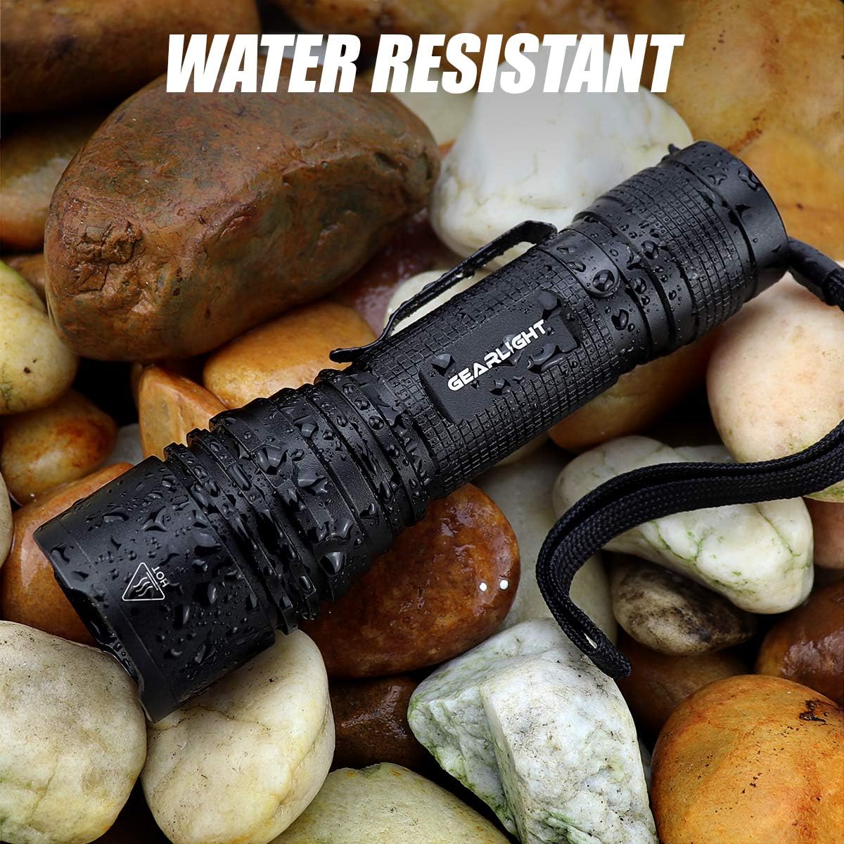 GearLight TAC LED Tactical Flashlight [2 PACK] - Single Mode, High Lumen, Zoomable, Water Resistant, Flash Light - Camping, Outdoor, Emergency, Everyday Flashlights with Clip - - 