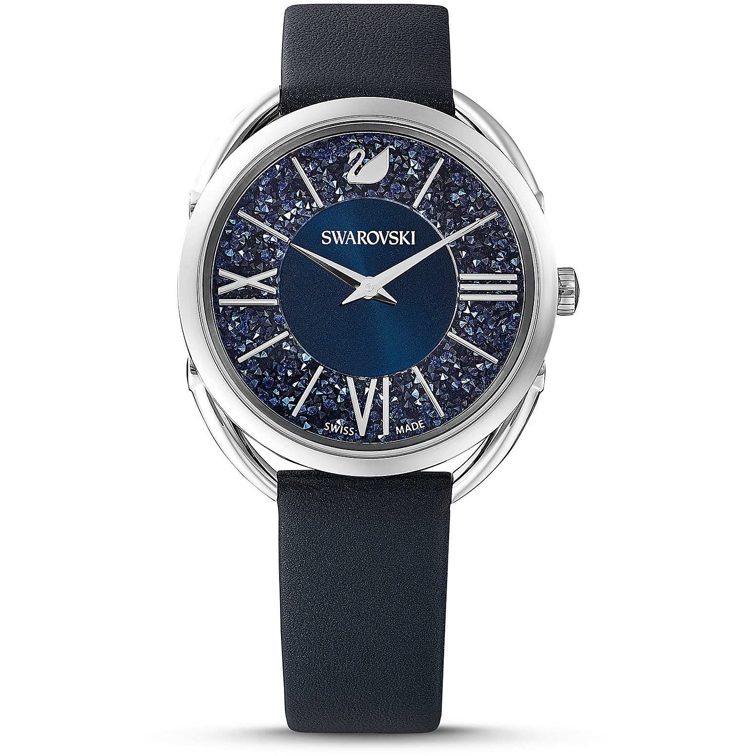 Swarovski Crystalline Glam Watch, Leather Strap, Blue, Stainless Steel