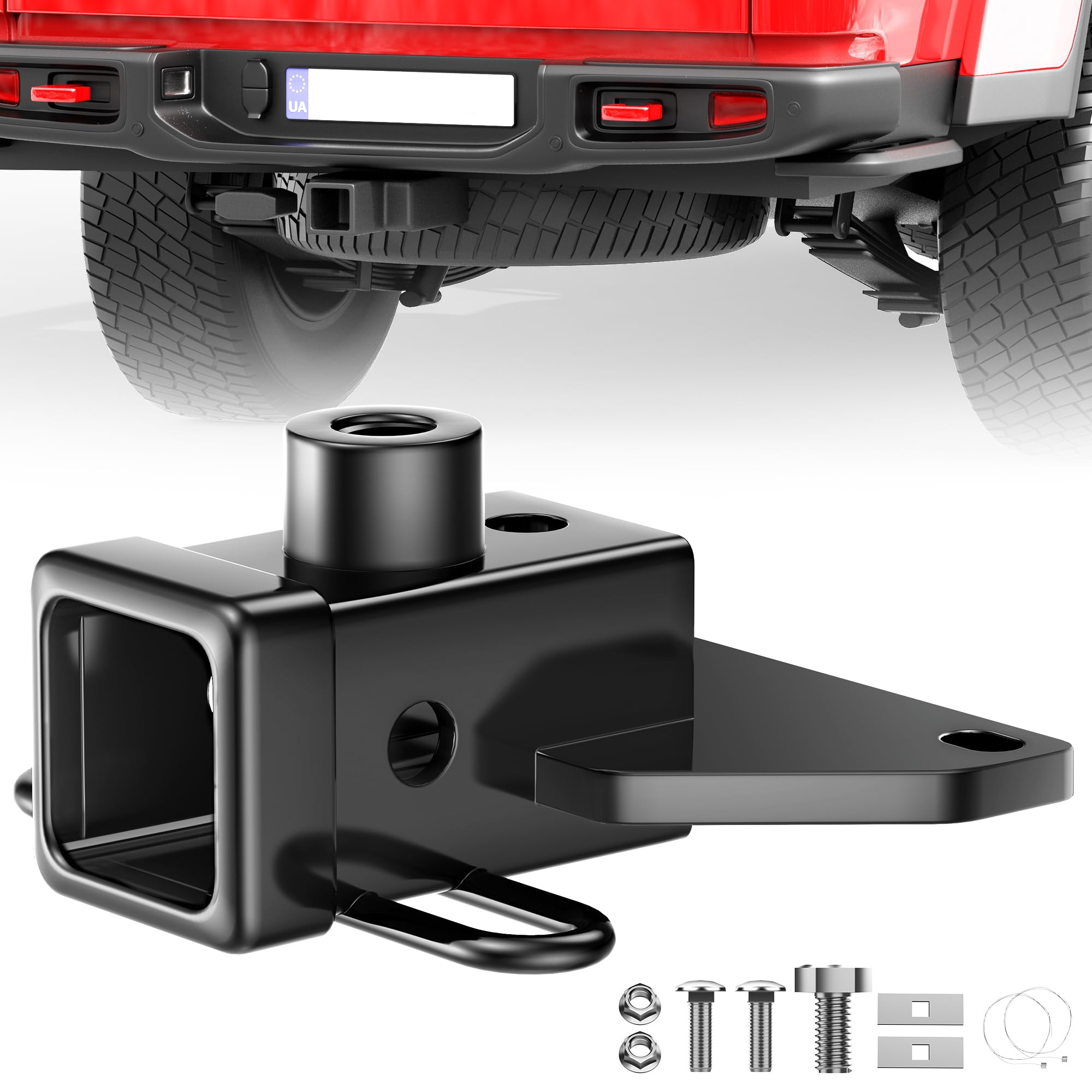 Photo 1 of **PARTIAL SET/MISSING ASSEMBLY HARDWARE** 13434 Class 3 Trailer Hitch Receiver for Jeep Gladiator JT(2020-2024),2 inch Tow Hitch with Anti-Rust Gloss Powder Coat Compatible with Ball Racks, Cargo Racks, Bike Racks, Tow Hooks
