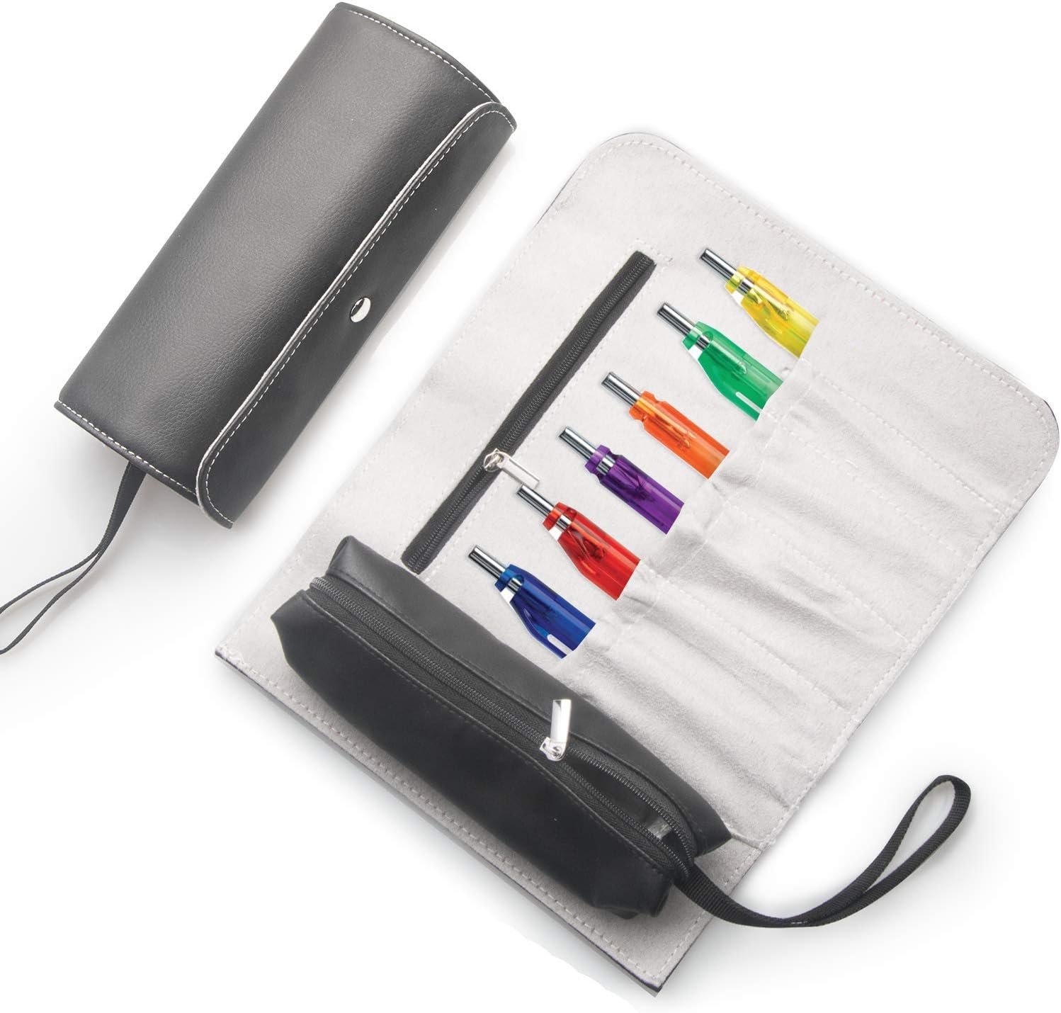 Pencils Case Wrap,Pencil Roll Up Holder Pouch Pencils Organizer Storage for Watercolor Pens Markers (Black),Suitable for Kids