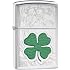 Zippo 24669 Accendino Antivento Quadrifoglio, Cromo Lucidato, Ricaricabile, Fatto In USA