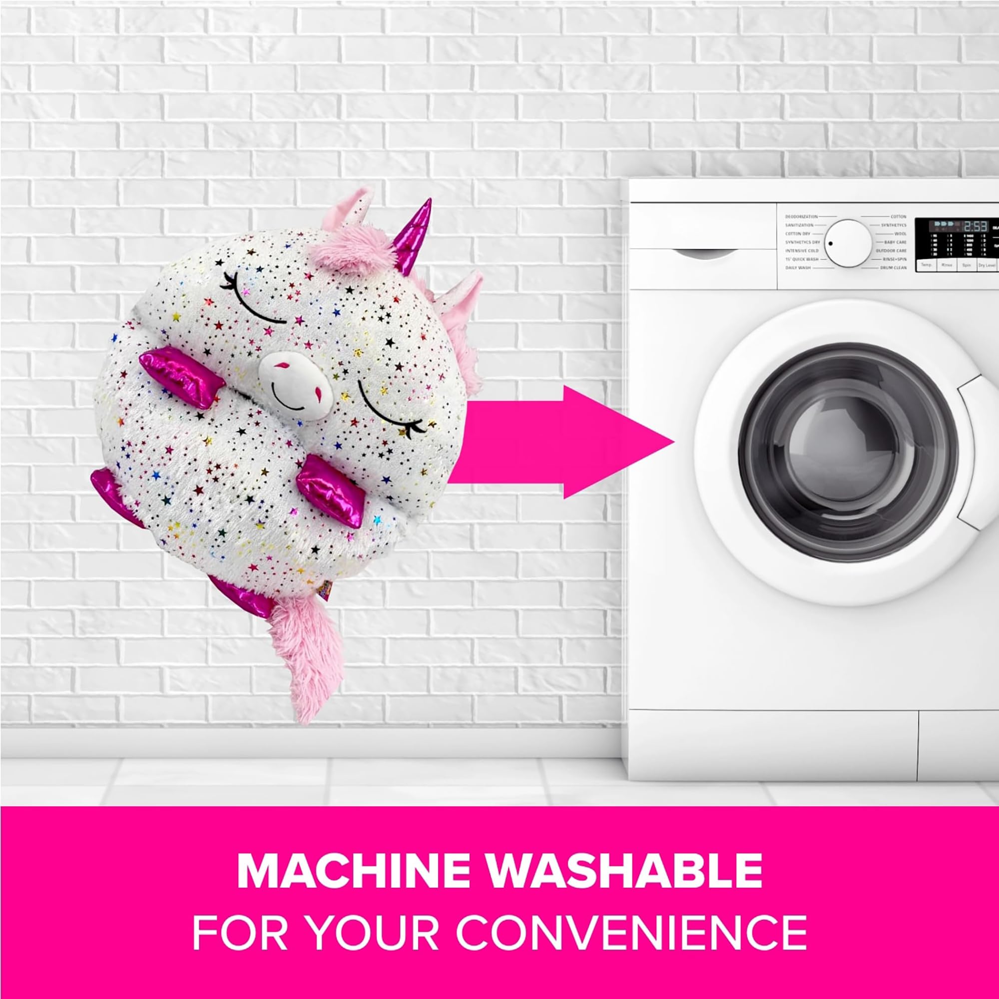 Happy Nappers Pillow & Sleepy Sack- Comfy, Cozy, Compact, Super Soft, Warm, All Season, Sleeping Bag with Pillow- Medium 54” x 20”, Shimmer Unicorn