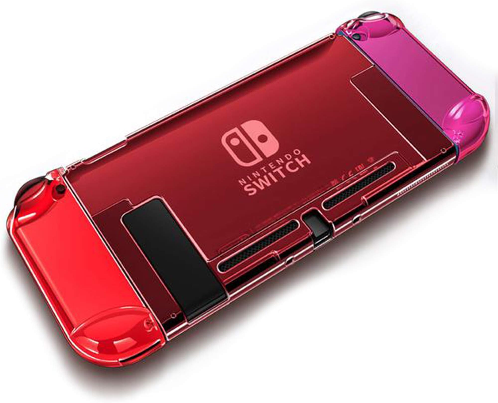 Arvonic Dockable Anti-Scratch Transparent Crystal Protector Case Cover for the Nintendo Switch Joy-Con - Red