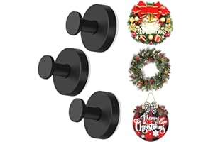 HOIUTER 3Pcs Suction Cup Hooks for Shower, 2025 Upgraded Suction Cup Wreath Holder for Front Door Glass Door, No Drill Suction Cup Hooks for Shower Bathroom Kitchen Glass Door Mirror Loofah Towel (3, Black)