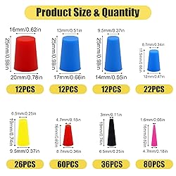 260PCS Silicone Rubber Tapered Plug, Coldairsoap
