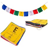 Tibetan Prayer Flags - Peace Theamed Outdoor Decoration, Handmade in Nepal Wind Prayer Flags with Auspicious Colors