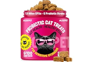 LEGITPET Probiotic Cat Treats with Prebiotics – Digestive Support Soft Chews with Pumpkin & Papaya – Supports Gut Health, Stool Quality & Immune Function – 100 Pet Chicken-Flavored Chews