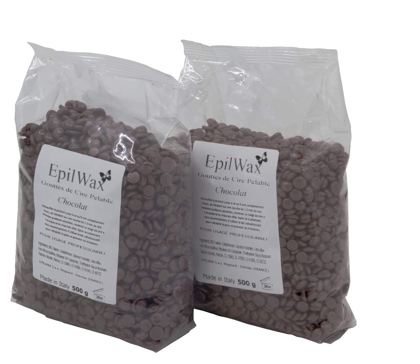 EPILWAX S.A.S. Professional Quality Epilation Wax Beads (Pellet) Chocolate Pelable Wax 1kg