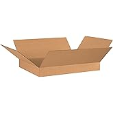 Aviditi 26204 Flat Corrugated Box, 26-Inch Length X 20-Inch Width X 4-Inch Height, Kraft (Bundle of 20)