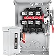 30 Amp Disconnect Switch,3 Pole Safety Switch,Non-Fusible,Indoor&Outdoor,Meeting NEMA 3R Standards,Galvanized Steel，Anti Corrosion and Rust Prevention,10-Year Warranty