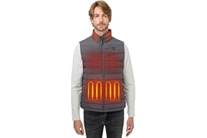 ORORO Men's Heated Down Vest with USB-C Rechargeable Battery, Lightweight Heated Vest with 800 Fill Down