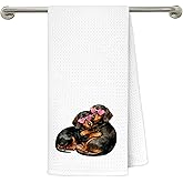 gsgfdshf Trendy Pink Glasses Dachshund Kitchen Towels 16x24 in, Dachshund Gifts, Weiner Dog Gifts, Valentine's Day Gift for Her Him Dog Lovers Decorative Hand Tea Dish Towels for Bathroom Kitchen