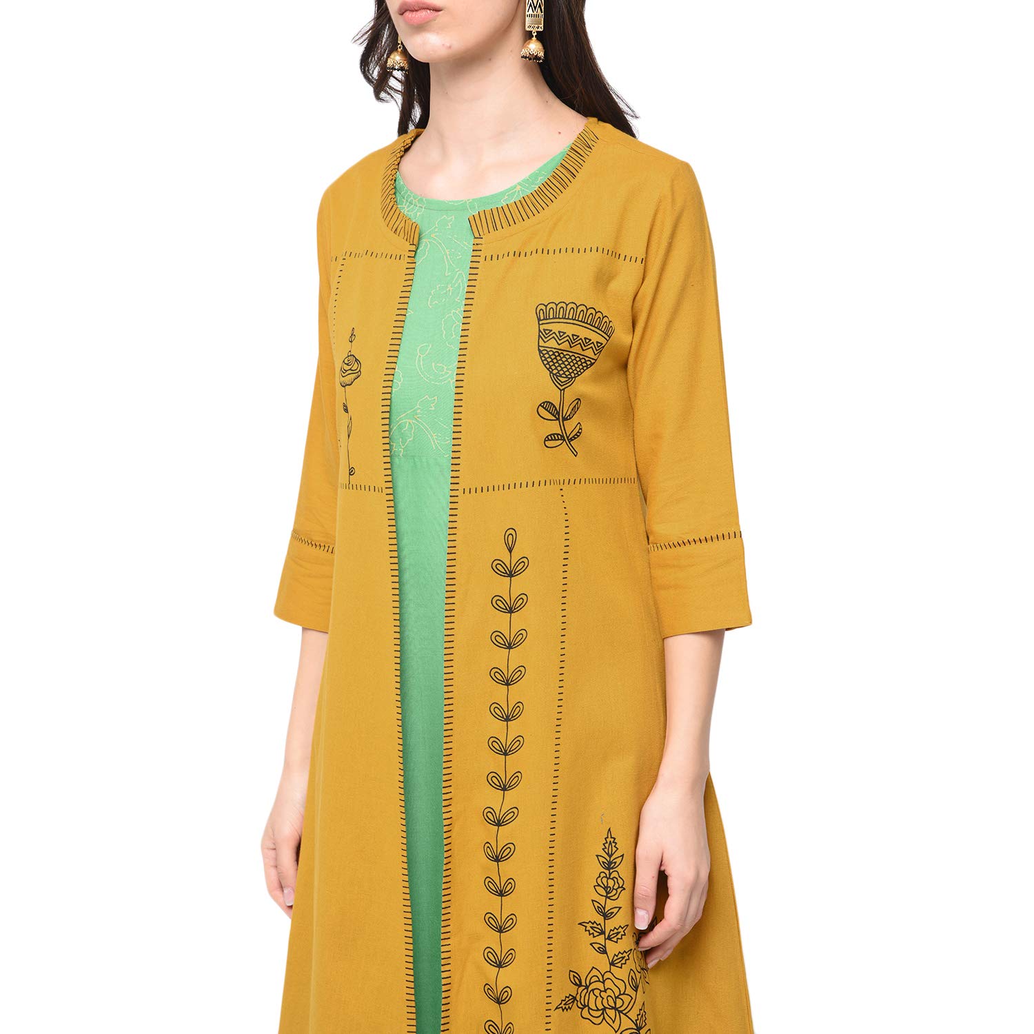 rajmandirfabrics women's cotton floral print jacket,top with palazzo