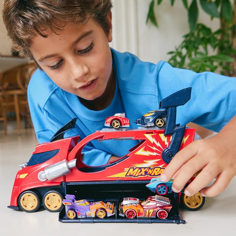Mix ´N Race Thunder Truck– Camión Lanzador con 3 acciones en 1. Incluye 1 vehículo T-Racer Mix ´N Race Exclusivo, Zona para Montar vehículos, Tirador para lanzarlos y Espacio para 7 Coches — foto 3 de 8
