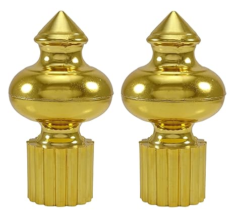 Buy Kreek Gold Tone Crown Shape Drapery Curtain Rod Plastic Ends