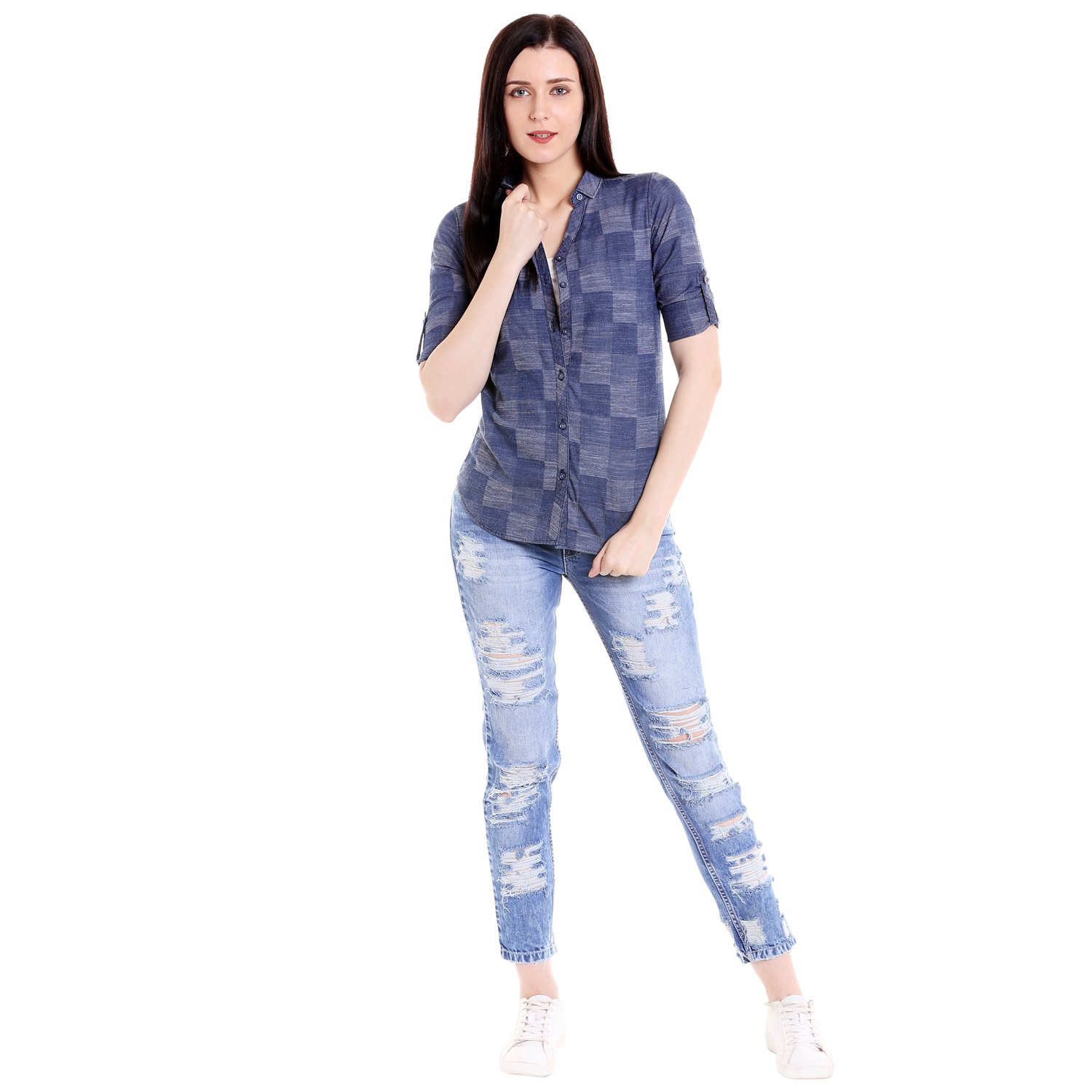 campus sutra women's cotton casual shirt