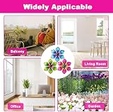 OFFCUP 3 Pack Metal Flowers Wall Decor Wrought Iron Colorful Garden Art view 5