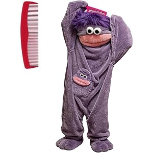 Big Mouth Monster Onesie Costume, Plush Hooded Loungewear with Large Comb