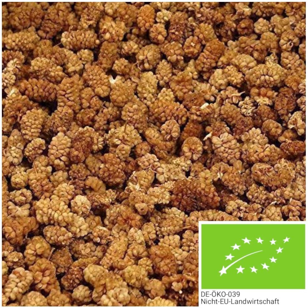 Organic Mulberries, 1kg, Tasty Dried Fruits, unsulphured and with no Added Sugar