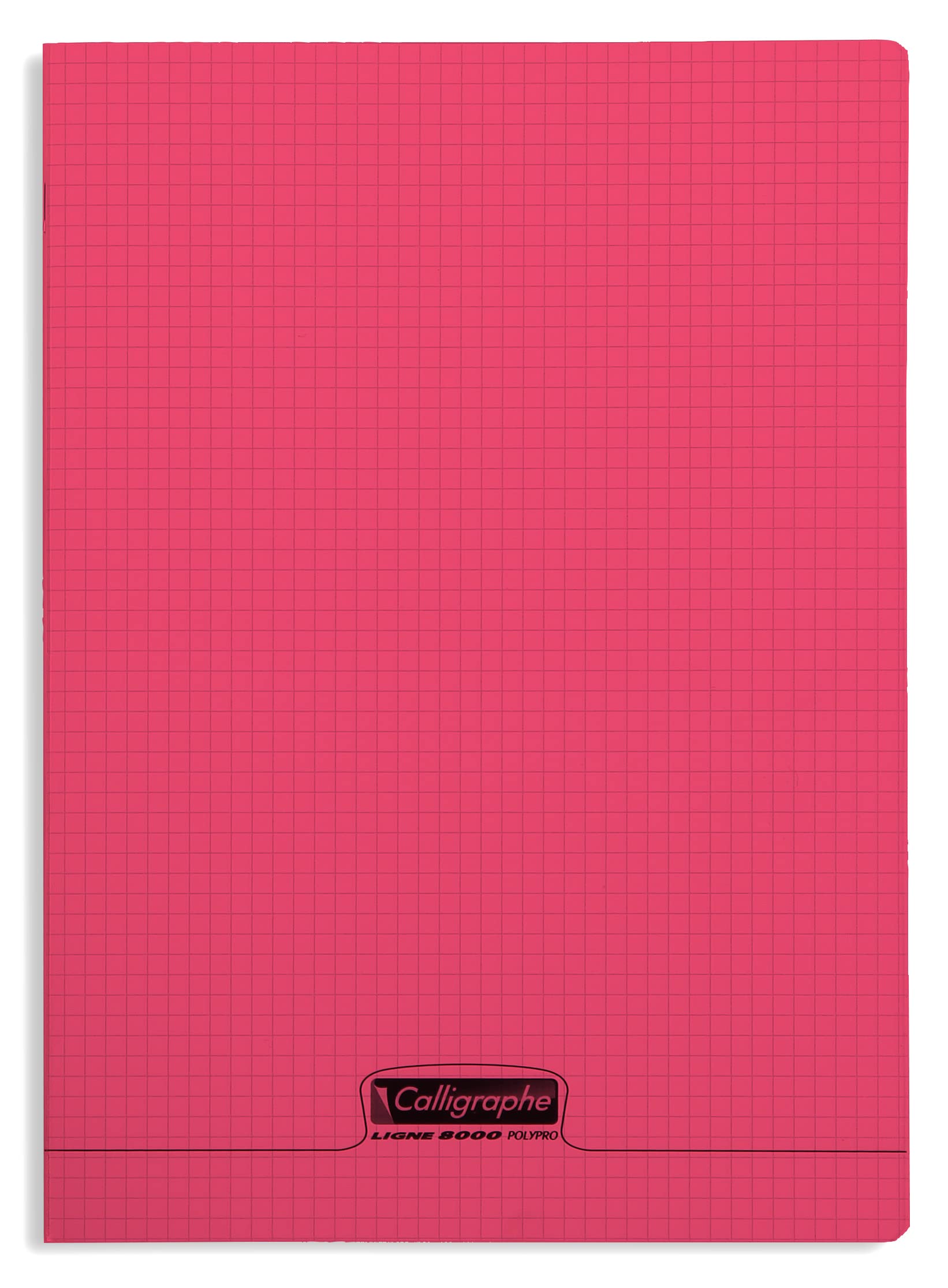 Calligrapher 18383C A Red Stapled Notebook (a Clairefontaine Brand) - 24x32 cm - 96 Small Squared Pages - 90 g White Paper - Transparent Polypro Cover