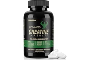 Bikayalue Micronized Creatine Monohydrate Capsules 200G, 200 Creatine Capsules Supplement for Muscle, Strength, Performance, Energy, Recovery, Gluten Free Creatine for Women and Men (40 Servings)