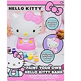 Hello Kitty Paint Your Own Piggy Bank, DIY Coin Bank for Kids by Horizon Group USA, Multicolor