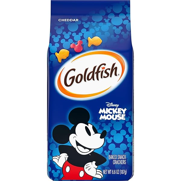 GOLDFISH DISNEY MICKEY MOUSE CHEDDAR CRACKERS, SNACK CRACKERS, 6.6 OZ BAG