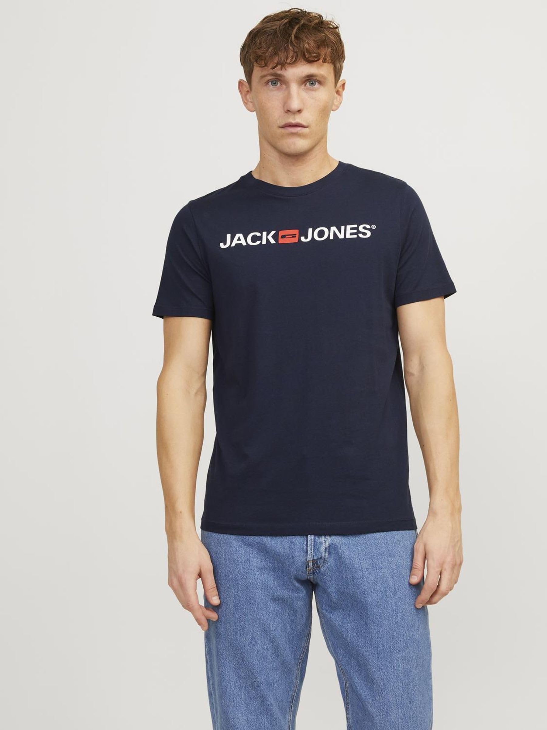 JACK & JONES Herren JJECORP Logo Tee SS Crew Neck 3PK MP T-Shirt, White/Pack:1Black 1Navy Blazer 1 White, L 7
