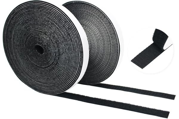 3/4 inch*32.8 ft Hook and Loop Tape Roll, Self-Adhesive Strips Double Sided Tape Heavy Duty Industrial Strength Sticky Fasten
