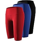 Cadmus Women's Stretch Fitness Running Shorts With Pocket,3 Pack,05,Black,Grey,Blue,X-Large