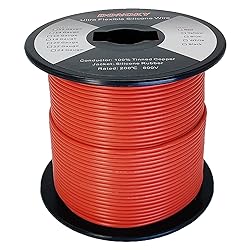 DONOKY 22 Gauge 22 AWG Silicone Wire - Red 400ft