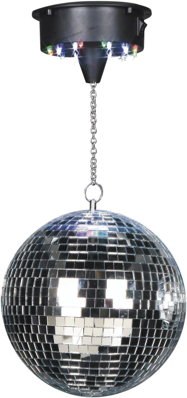 Moteur Boule à Facettes LED FXLAB Avec 18 Lumières - Alimenté Par Piles, Portable Et Facile à Installer