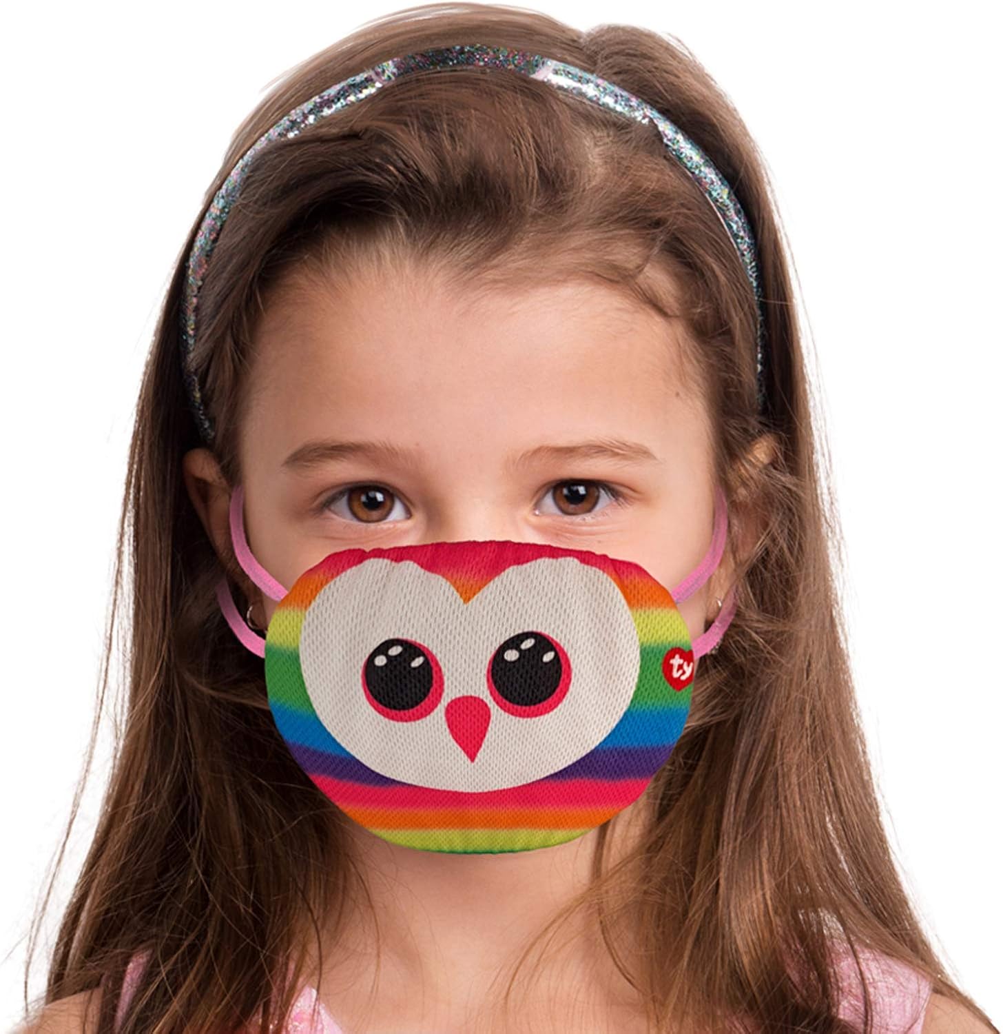 Ty UK Ltd Owen Owl Beanie Boo Face Mask, Multicoloured - Image 3