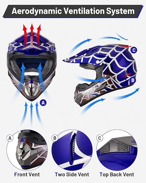 OUMURS DOT YOUTH DIRT BIKE HELMET,KIDS ATV HELMETS WITH GLOVES GOGGLES FOR YOUTH BOYS GIRLS 5-14 AGES,FOUR WHEELER HELMET KIDS MOTOCROSS BMX MX UTV SNOWMOBILE GO KART FULL RIDING RACING SKATEBOARD