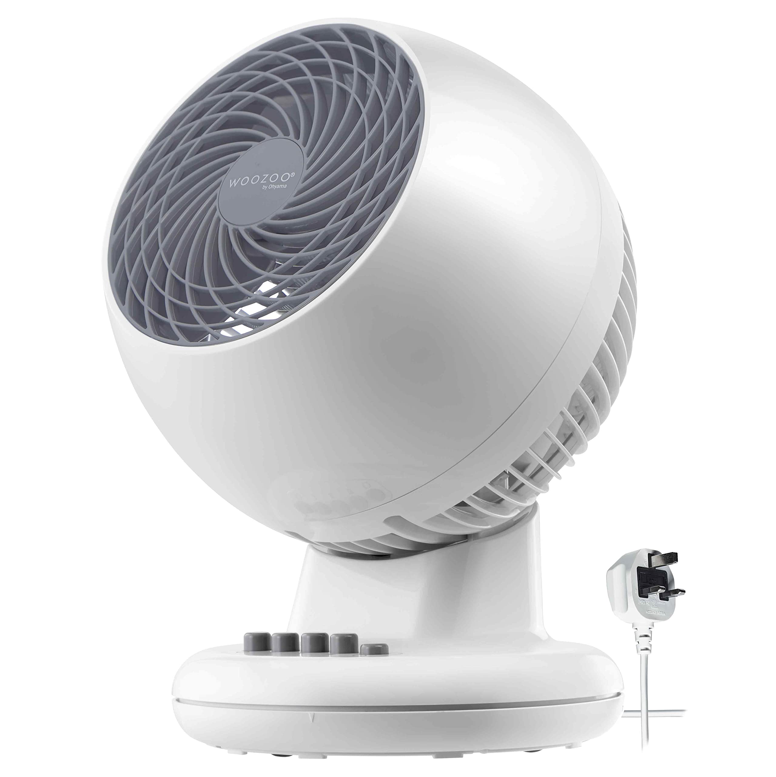 Iris Ohyama, Powerful and Silent Fan with Oscillation - Woozoo - PCF-M15, Plastic, White, 32 W, 13 m sq, 22 x 20 x 30 cm [UK Model] 530433