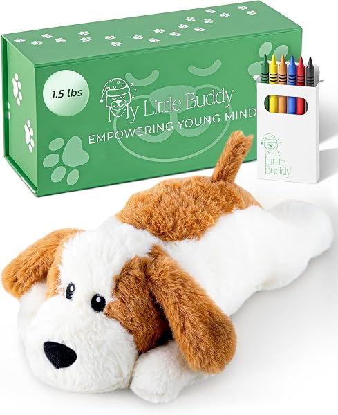 MY LITTLE BUDDY HEATABLE WEIGHTED PLUSH PUPPY DOG – COZY COMFORT & SECURITY, SOOTHING STUFFED ANIMAL FOR KIDS & TODDLERS, COMPACT 1.5 LBS – PERFECT FOR CUDDLES!