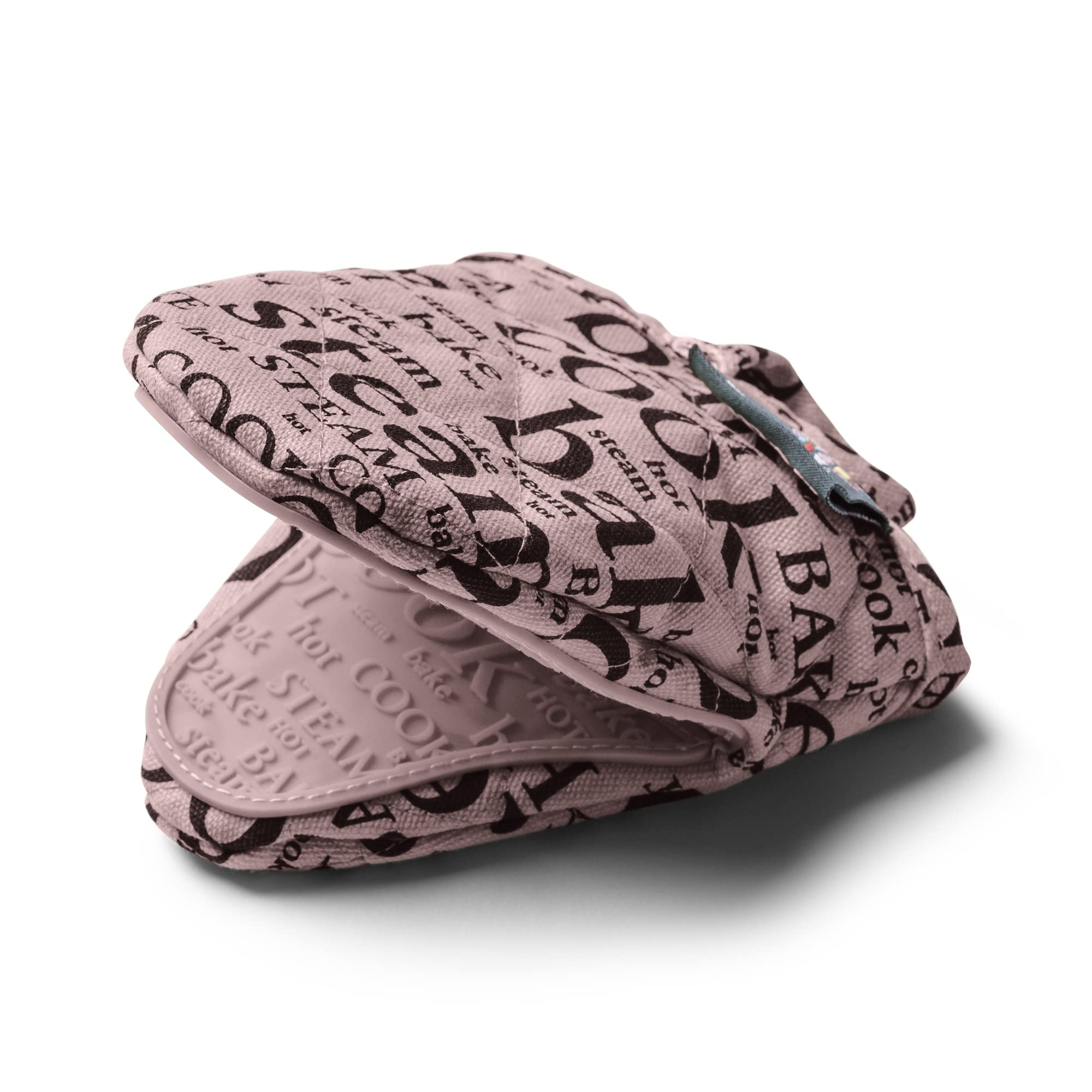 Zeal Silicone Pot Holder Mini Oven Mitt – Mitt for Air Fryer with Hot Print Design and Comfortable Quilted Cotton Inner – Heat and Water Resistant, Rose Pink