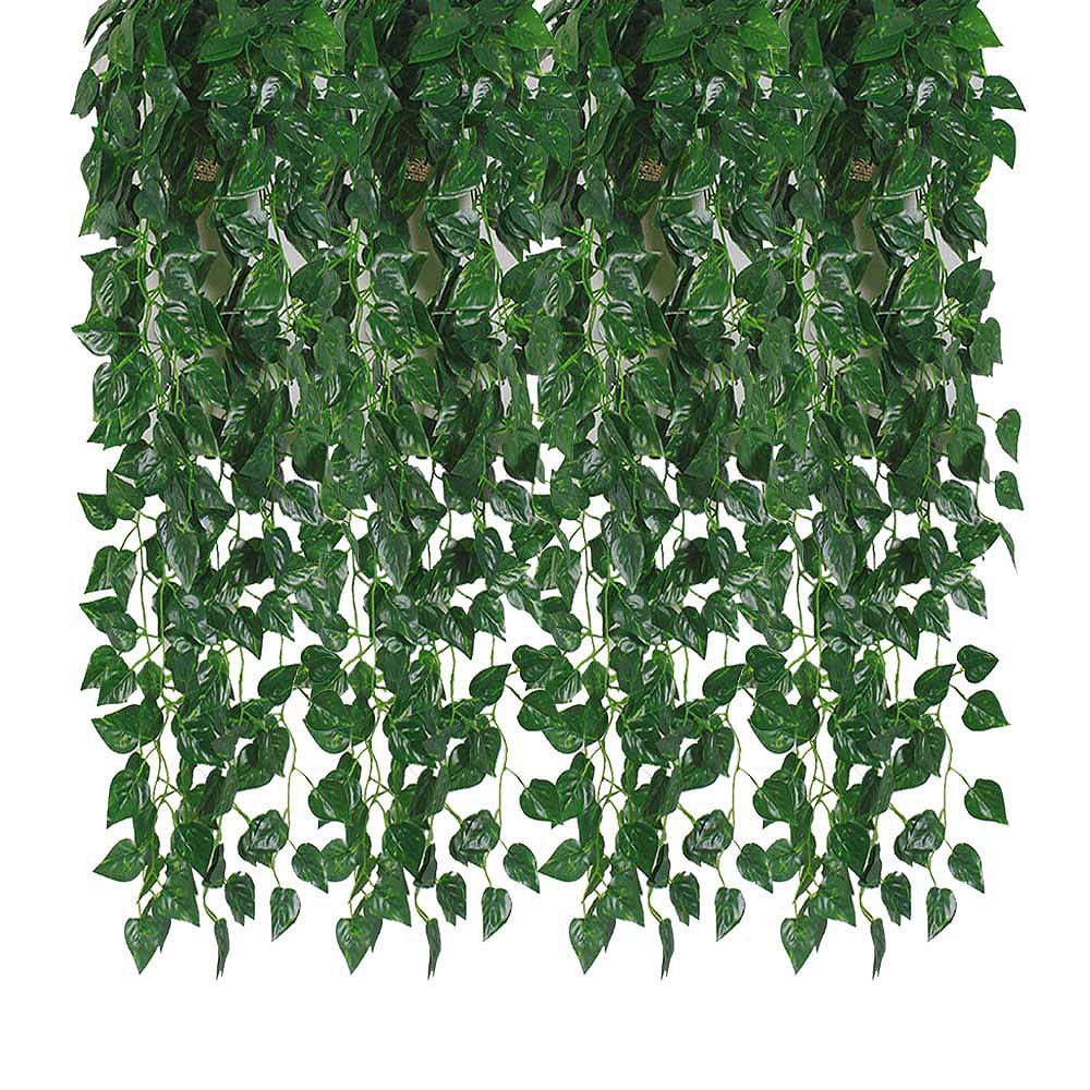 Kalolary Artificial Ivy Garland 84 Feet 12 Strands Leaves Vine Green Plants Garland Hanging Fake Plants Canvas Background Wedding Arch Wall Jungle Table Party Office Decoration (Scindapsus)