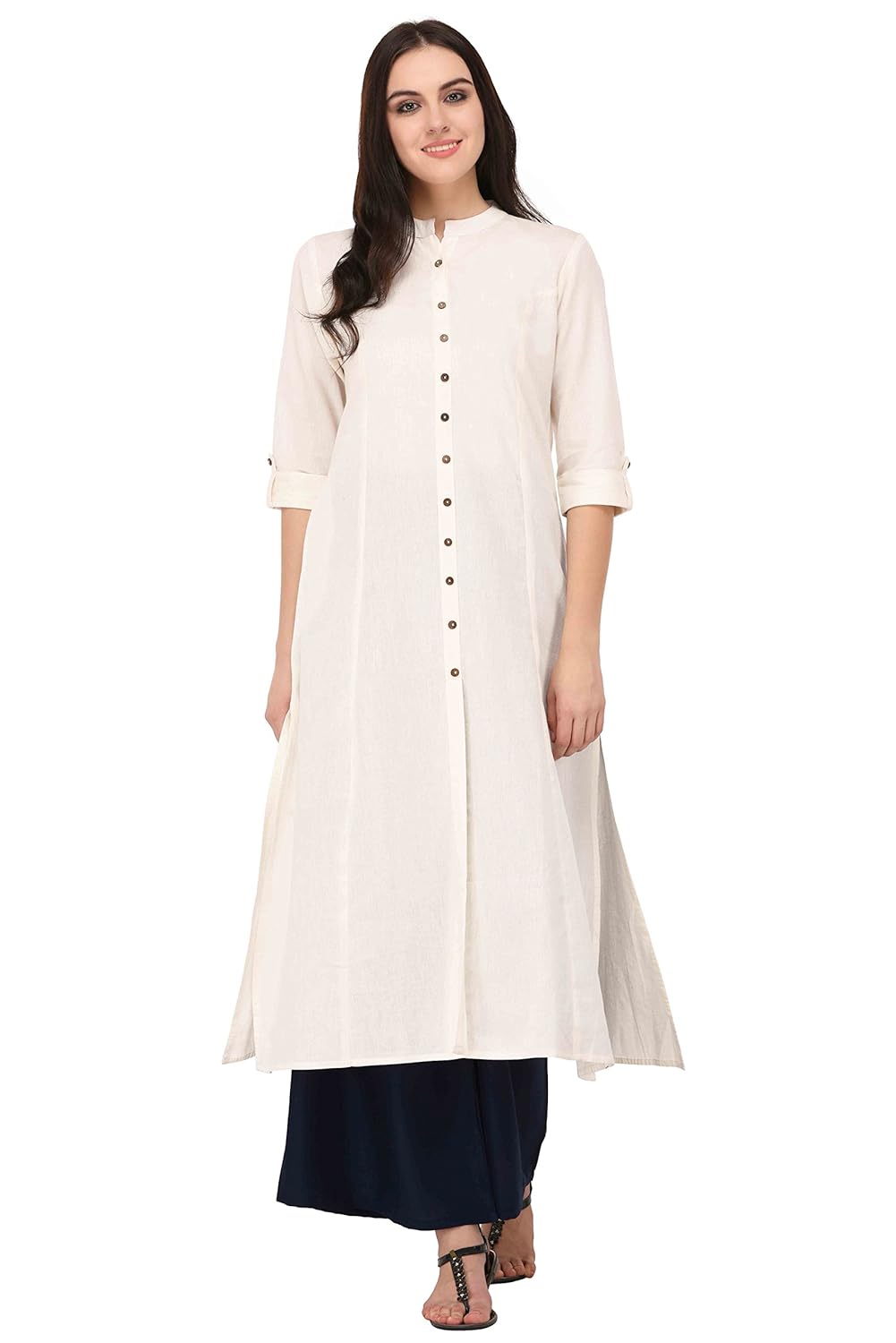pistaa's women's cotton kurta (black_xs)