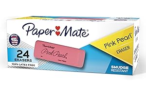 Paper Mate Pink Pearl Erasers, Medium, 24 Count