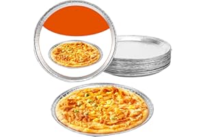 20PCS Disposable Pizza Pans, 10 Inch / 12 Inch Round Aluminum Foil Pizza Pans for Baking, Cooking, Roasting, Storage, Reheati