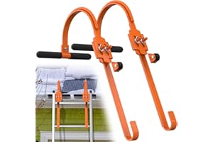 ANSGERY Ladder Hooks Roof,2 Pack Ladder Hooks for Roof Ridge with Wheel,Heavy Duty Ladder Stabilizer Roof Ridge Extension,T-Bar Rubber Grip for Damage Prevention,Fast,Easy to Access Steep Roof