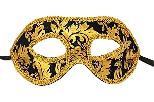 AZYOUNG Mens Black White Blue Colored Half Face Masquerade Party Mask