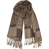 Wendyfull Pashmina Shawls and Wraps w/Fringe Two Tone Vintage Jacquard Paisley Rave Scarf for Weddings Festival
