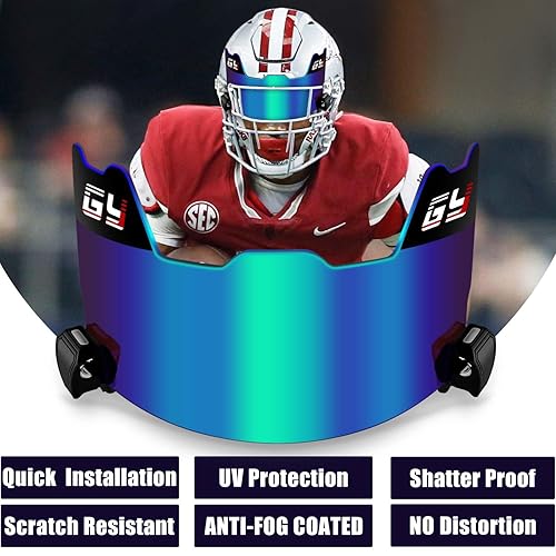 GY Football Visor Professional Football Helmet Visor for Youth Football  Helmets and Adult Football Helmet Viso