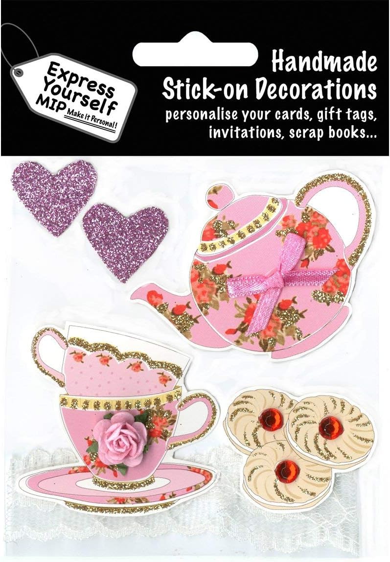 Express Yourself DIY, self Adhesive, Tea Set Topper - Ideal for Card Making Scrapbooking, Papercrafts, Childrens Crafts etc