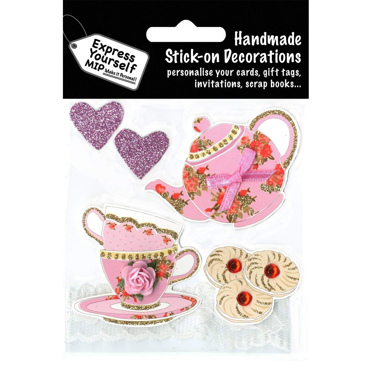 Express Yourself DIY, self Adhesive, Tea Set Topper - Ideal for Card Making, Scrapbooking, Papercrafts, Childrens Crafts etc