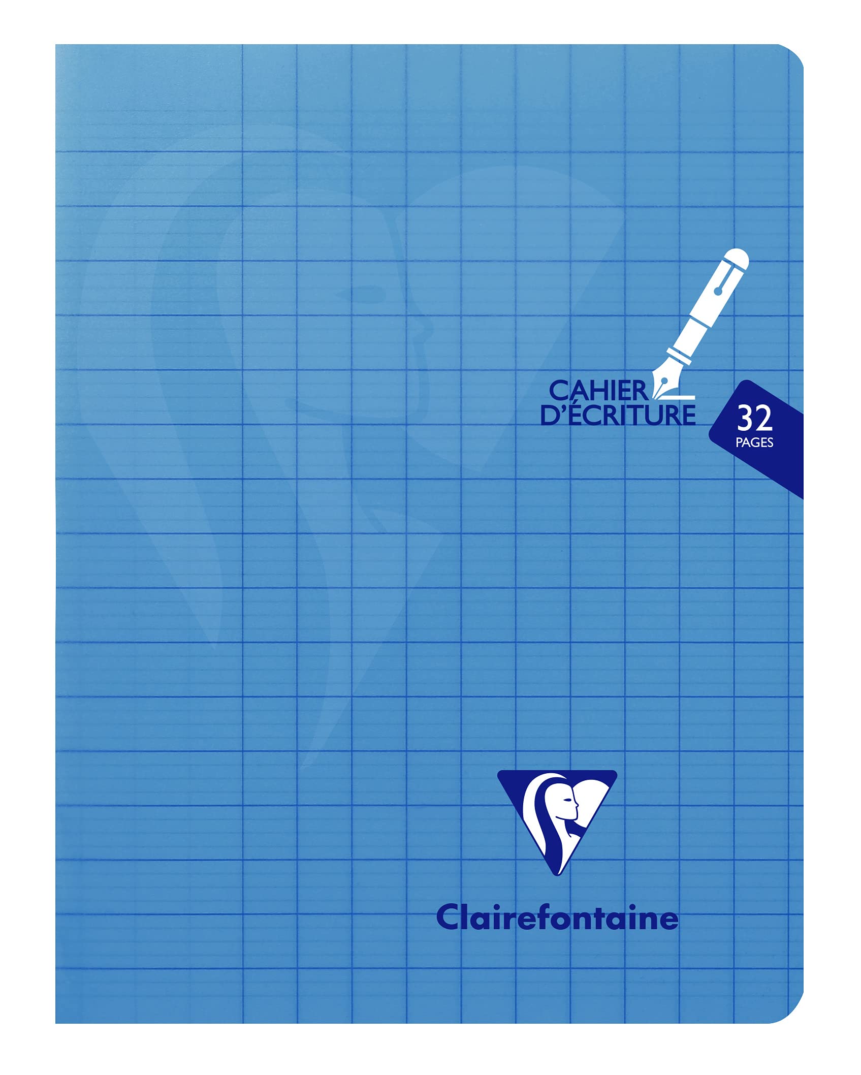 Clairefontaine 303796C Mimesys Stapled Writing Notebook 17x22cm - 32 Pages Seyes Ruled Ruled 3mm Enlarged 12/12 - White Paper 90g - Polypro Cover Random Colour