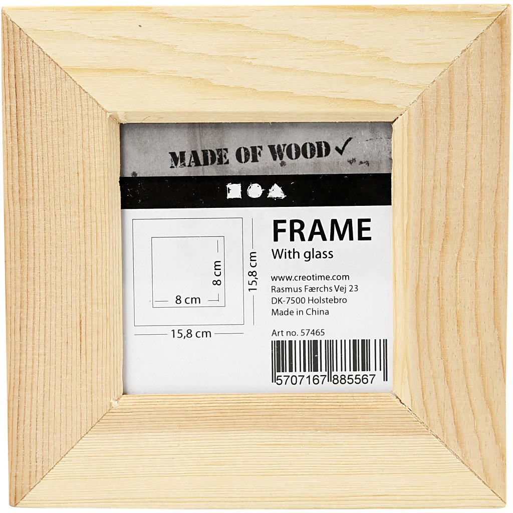 Photo Frame, size 11x11 cm, hole size 5,9x5,9 cm, pine, 1pc Amazon.co